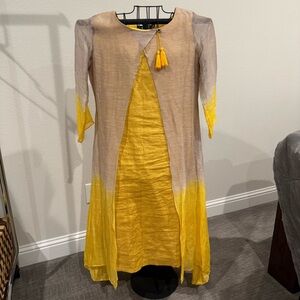 Yellow and Gray Women's Dress